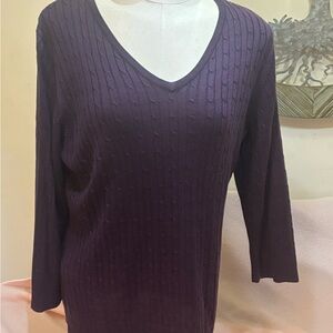 Croft & Barrow Deep Purple Knit Sweater